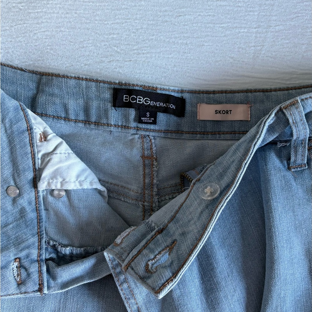 BCBGeneration Sky Blue Denim Skort